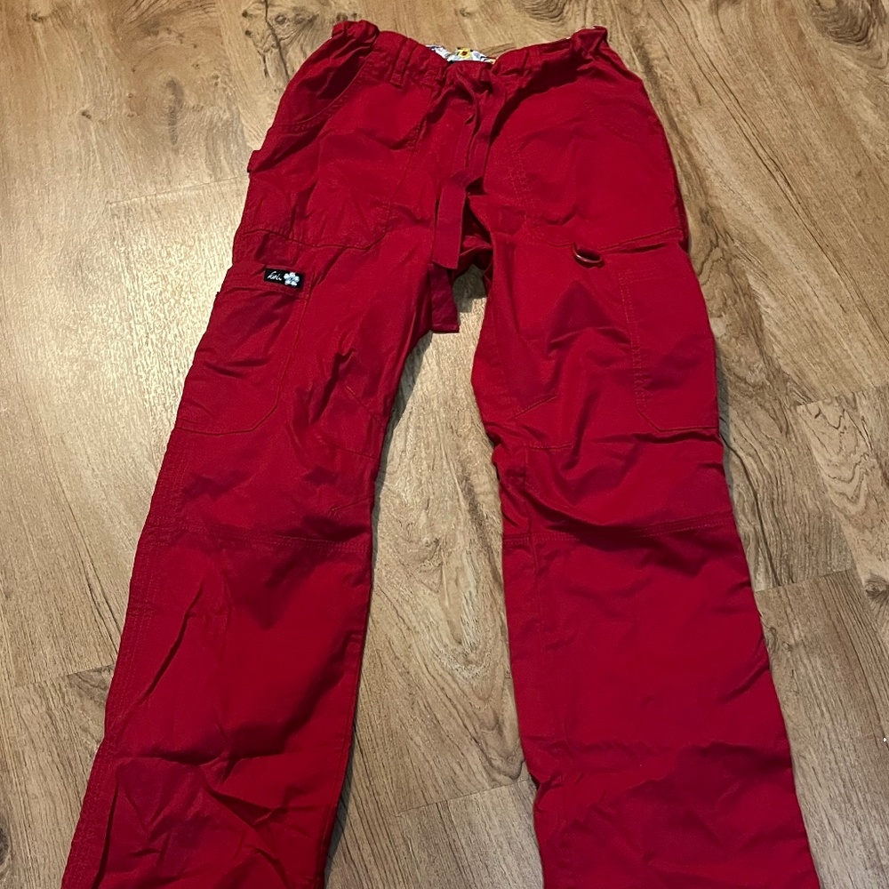 XS Koi red scrub pant